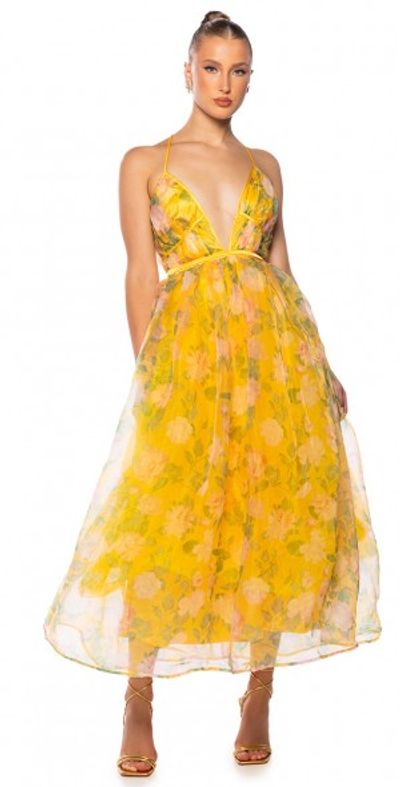 AKIRA BELLE FLORAL MAXI DRESS