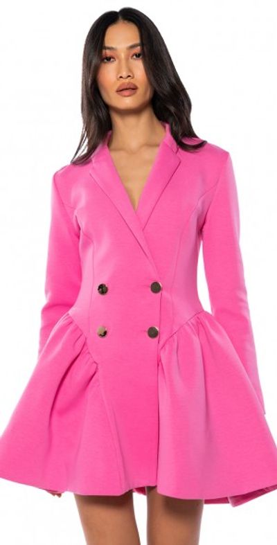 open lace back dress MONICA PINK BLAZER DRESS