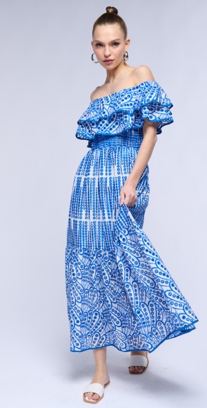 Akira In Ibiza Ruffled Midi Dress