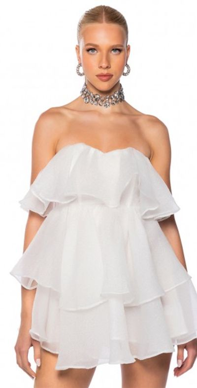 AKIRA - IN MY OWN FAIRYTALE MINI DRESS IN IVORY