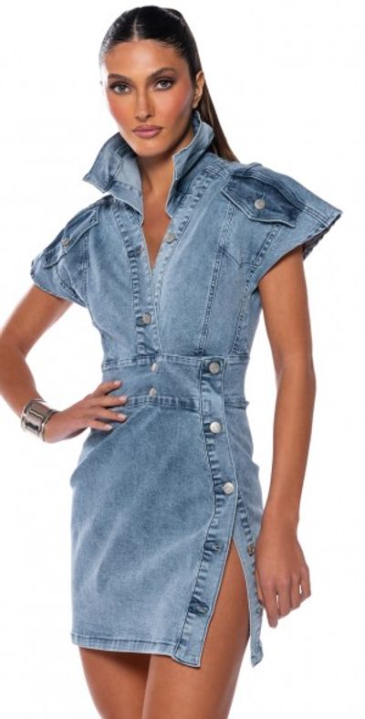 denim dress akira VIVIAN DENIM MINI DRESS