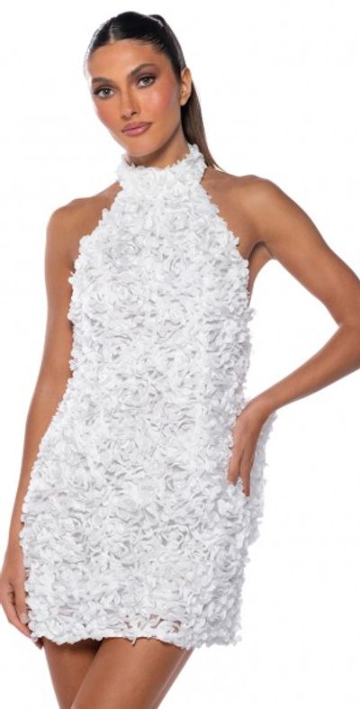 AKIRA - TREAT ME WELL TEXTURED MINI DRESS IN WHITE