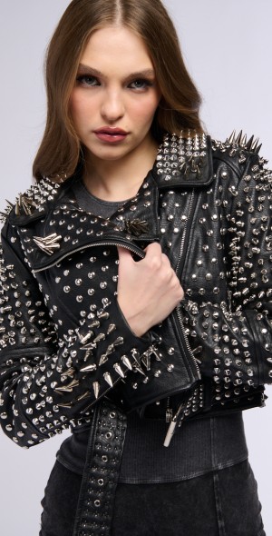 AZALEA WANG - ALL OUT LUCIFER STUD MOTO JACKET