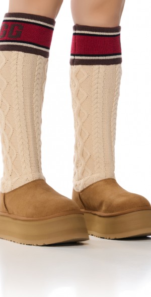 UGG - CLASSIC SWEATER LETTER BOOT IN CHESTNUT