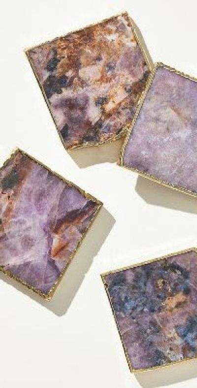 Anthropologie Gilded Agate Coaster