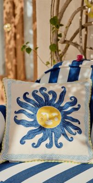 Soula Embroidered Indoor/Outdoor Pillow