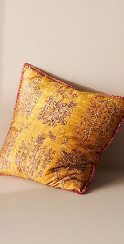 Anthropologie Velvet Minerva Pillow