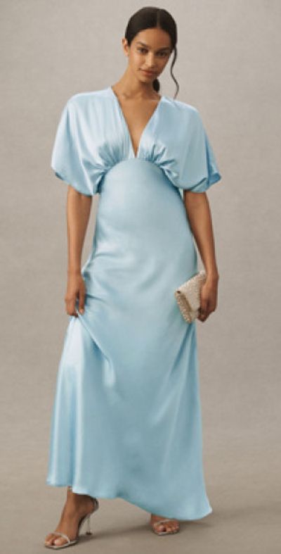 bhldn blue dress New Anthropologie / BHLDN Blue Halter Maxi 