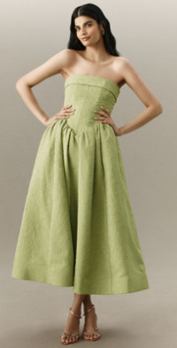 BHLDN - Aurora Puff-Sleeve Taffeta Maxi Dress