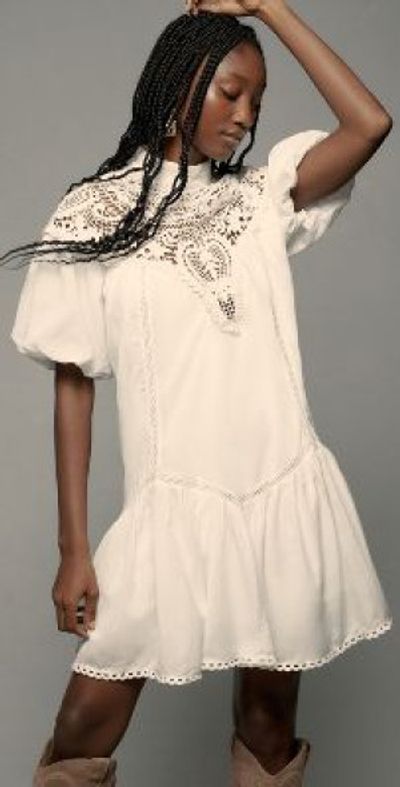 anthropologie embroidered tunic mini dress By Anthropologie