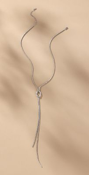 Shop Diamante Heart Lariat Necklace In Silver | Accessories | Taking
