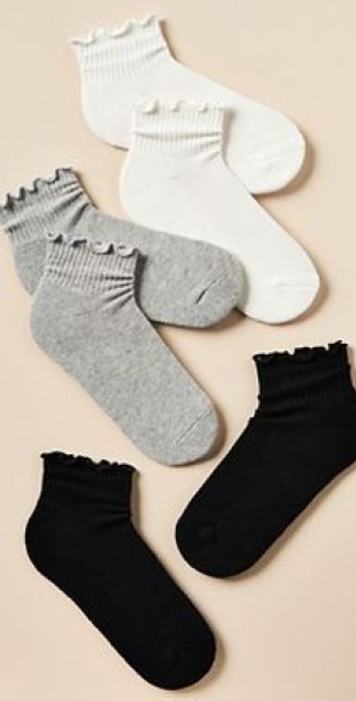 Daily Practice Daily Practice Athletic Ruffle Socks, Set of 3