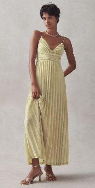 Delfi Collective - Helena Sleeveless V-Neck Pleated Maxi Dress