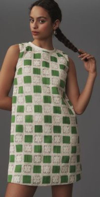 English Factory Crochet Patchwork Shift Dress