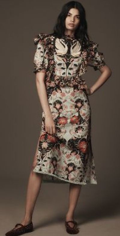 farm rio short sleeve midi dress Country Table Winter Short Sleeve Midi Dress