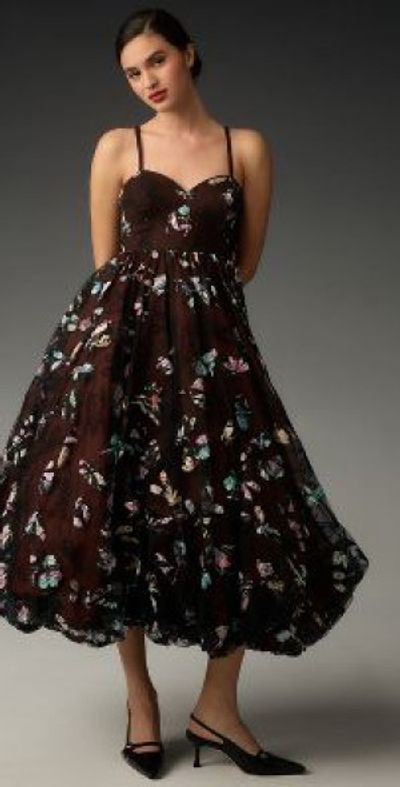 geisha designs floral appliqu dress Anthropologie Floral Applique Maxi Dress By Geisha Designs Size:M $368 NWT