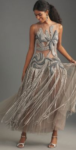 Healthy dress Gypsohila 新品 Geisha Designs Asymmetrical Lace Mix Slip Maxi Dress
