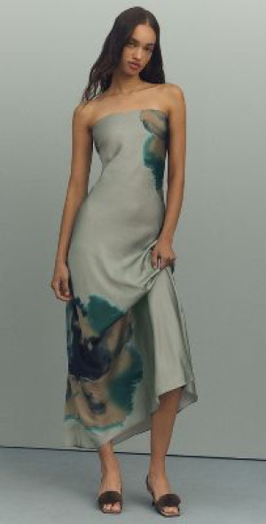 Anthropologie ★ Hutch Strapless Column Satin Maxi Dress hutch-strapless-column-satin-
