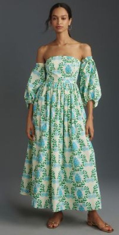 Let Me Be - Long-Sleeve Printed Midi Dress