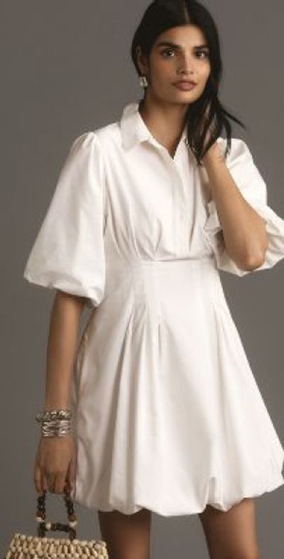 maeve collared bubble hem mini dress Maeve Collared Bubble-Hem Mini Dress