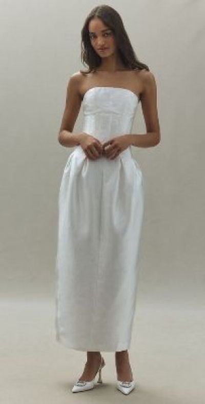 open lace back dress Stylish Short Wedding Dress S / White main image 0