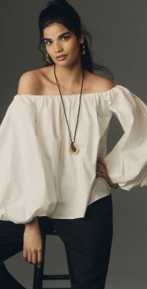 Mare Mare - x Anthropologie Off-The-Shoulder Puff-Sleeve Top