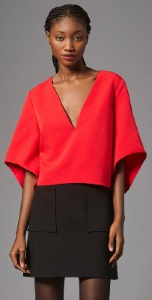 【louren 】big cape blouse Women's LC Lauren Conrad Lace Tie-Front Cape