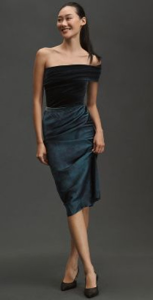 MES DESMOISELLES DRESS SILK EMPIRE LINE TIE BACK HANKY HEM 24W-MICASSO