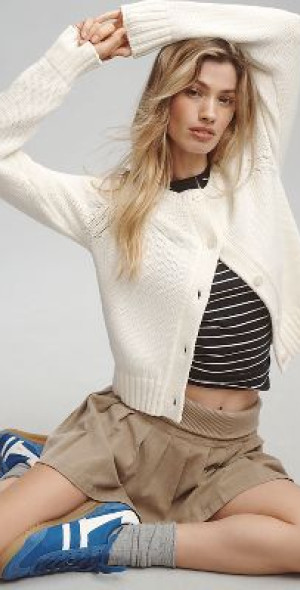 Michael Stars Merle Striped Crewneck Sweater