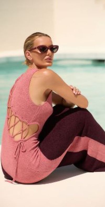 Sunday in Brooklyn - Sleeveless Cutout Knit Maxi Dress