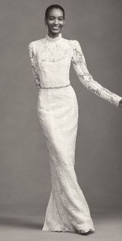 Chapman Jules Long-Sleeve Turtleneck Lace Column Maxi Dress