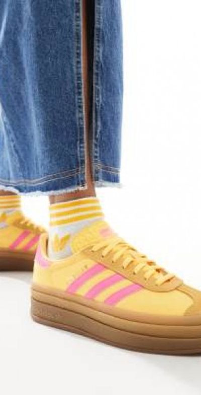 adidas Originals - Gazelle Bold sneakers in yellow and pink