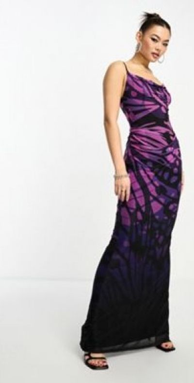 knee length dresses for ladies Athena Silver Metallic Cutout Drape Mini Dress XL main image 0