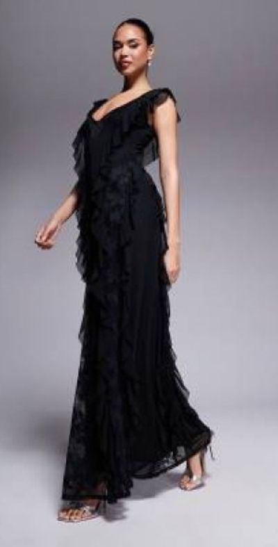 navy blue ruffle dress Sleeve Tier – Jean Marie's gardenparty Designed in Los Angeles Let's Go Back Lavender Size:4 YEAR