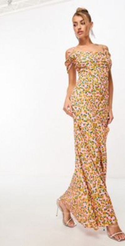 AFRM - Vera ditsy print maxi dress in pink