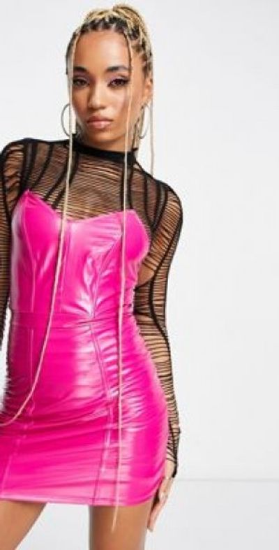 knee length dresses for ladies Vinyl Tank Mini Dress main image 1