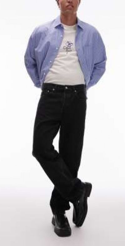 Arket ARKET Ocean loose straight leg jeans in black