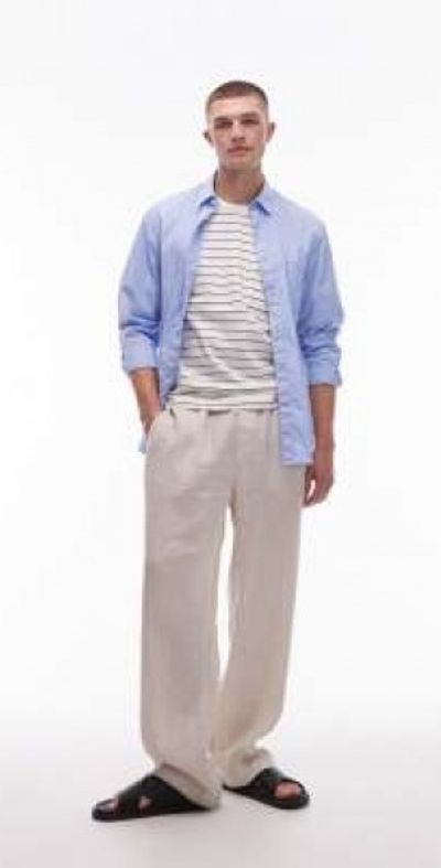 Arket ARKET wide fit drawstring workwear pants in beige-Neutral
