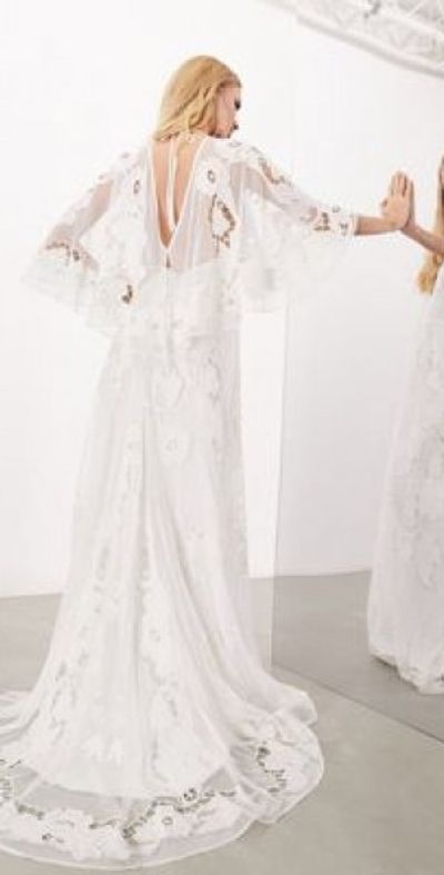 ASOS DESIGN Amelia cutwork embroidered wedding dress with kimono