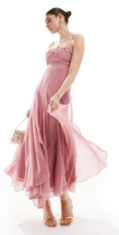 asos pink formal dress NWT Rare ASOS Formal Hot Pink Hi-Low Midi Dress