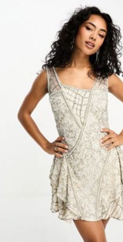 asos beaded dress pink Mac Duggal - Pink Beaded High Neck Long Sleeve A Line Gown main image 1