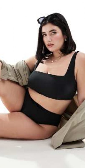 asos black bikini top