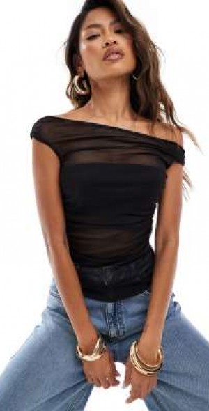 black mesh top short sleeve