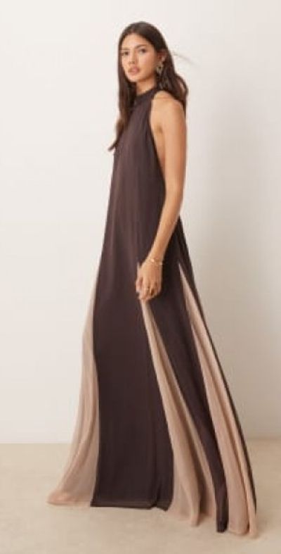 white christmas dresses Paislee Ethereal One-Shoulder Chiffon Maxi