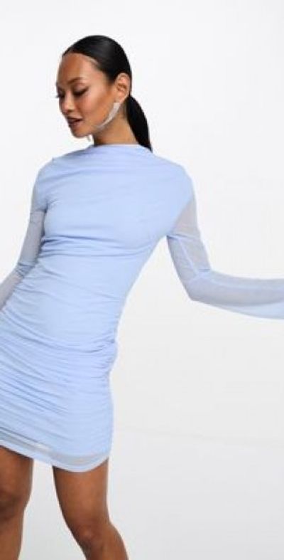 asos blue mini dress ASOS Design - Mini Dress - Women - Cotton - 2 US