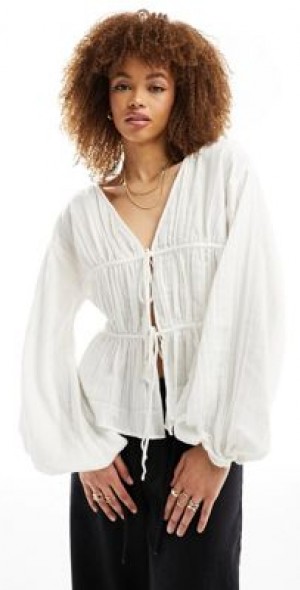 long sleeve smock top