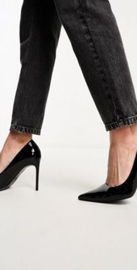 ASOS DESIGN ASOS DESIGN Paphos pointed high heeled pumps in black patent
