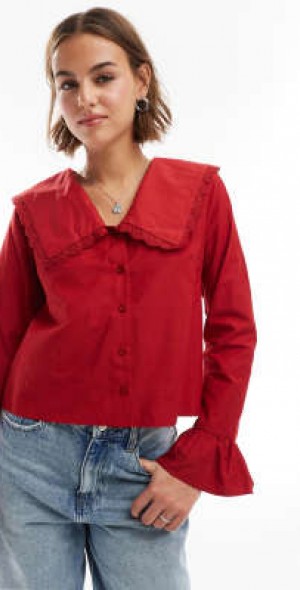 asos red blouse