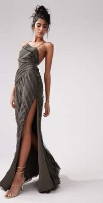 chinese dress ladies Textured Asymmetric Cut Out Maxi Dress Cream main image 1