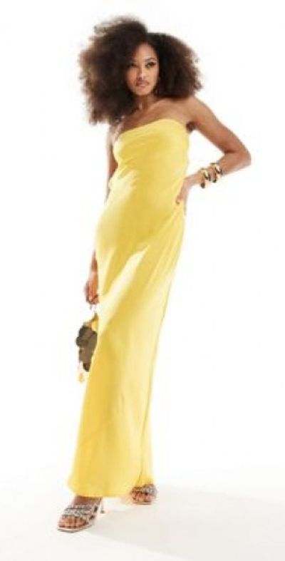 white christmas dresses Rent ASOS DESIGN Cami Midi Slip Dress In High Shine Satin With Lace Up Back  In Black main image 0